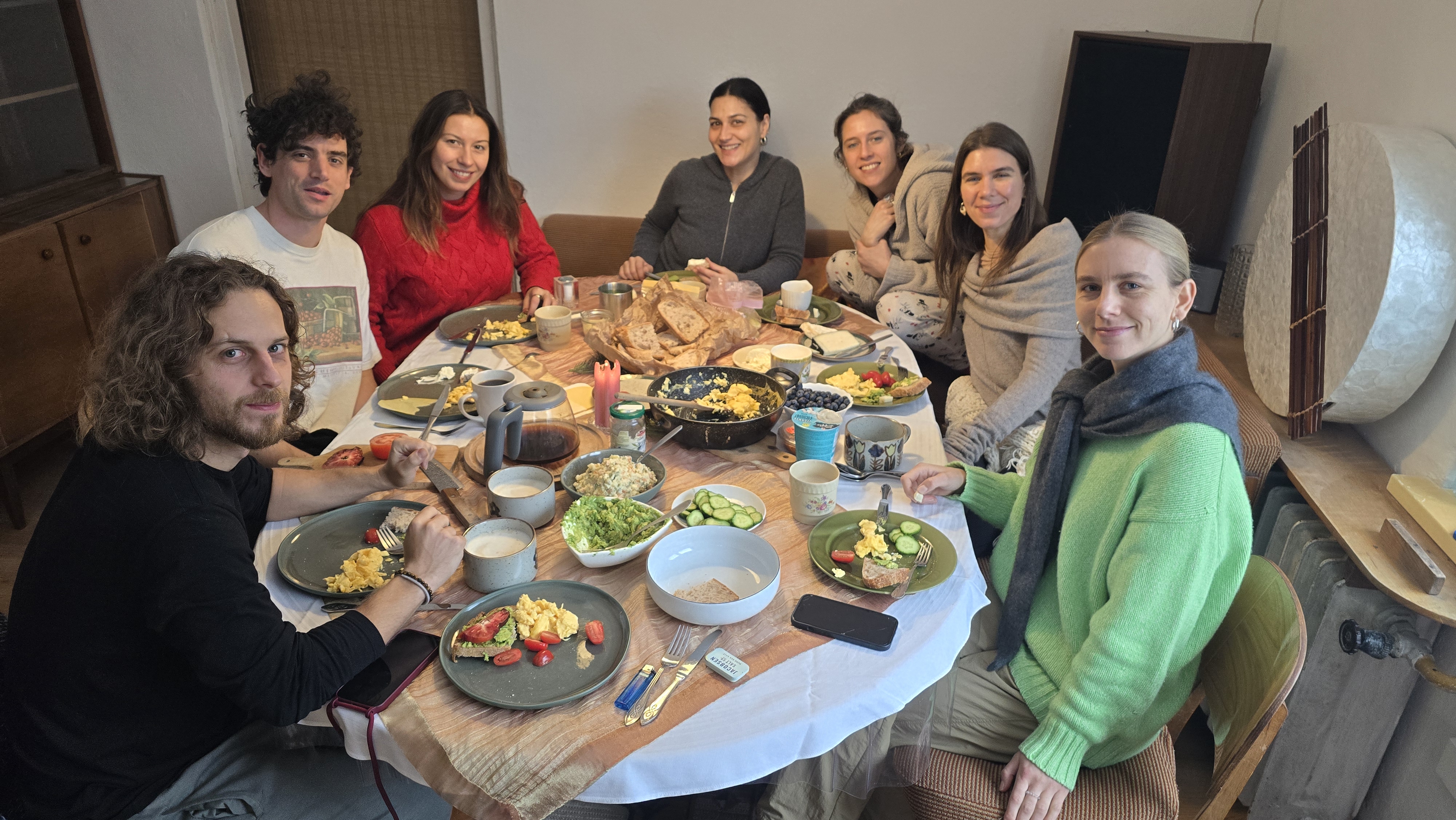 People enjoying the house